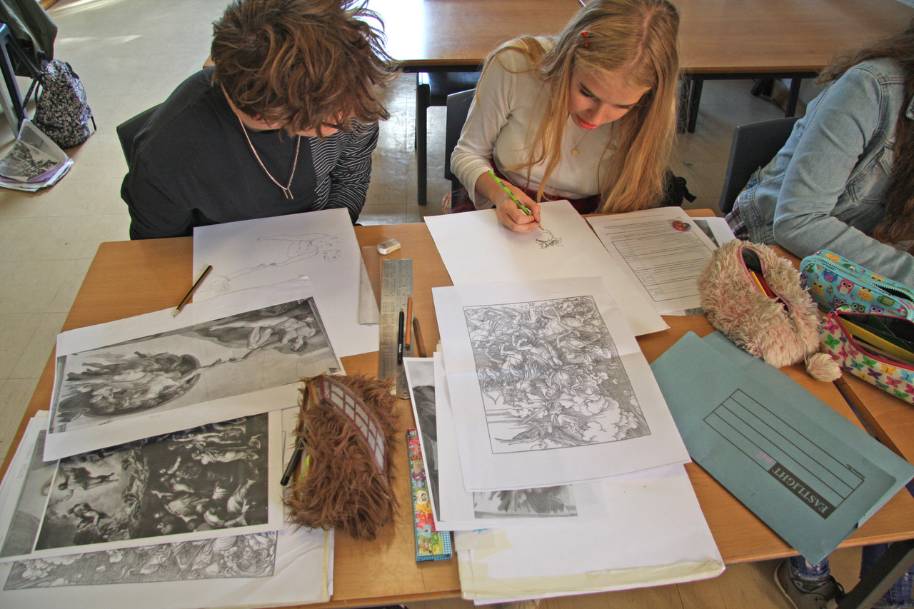 upper school students at ringwood waldorf school studying art