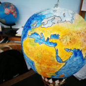 Classroom work at Ringwood Waldorf School - Class 7 - globes