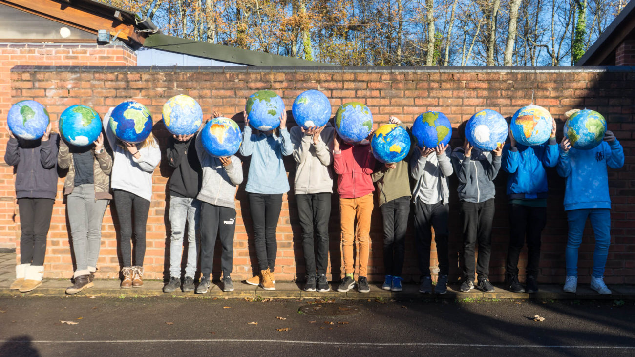 Making Globes in Geography in Class 7 at Ringwood Waldorf School