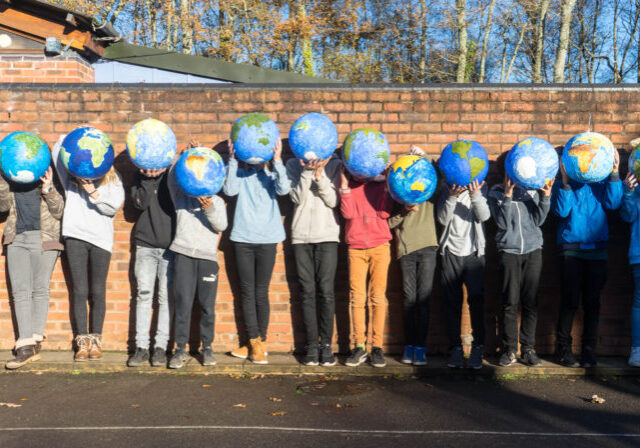 Making Globes in Geography in Class 7 at Ringwood Waldorf School